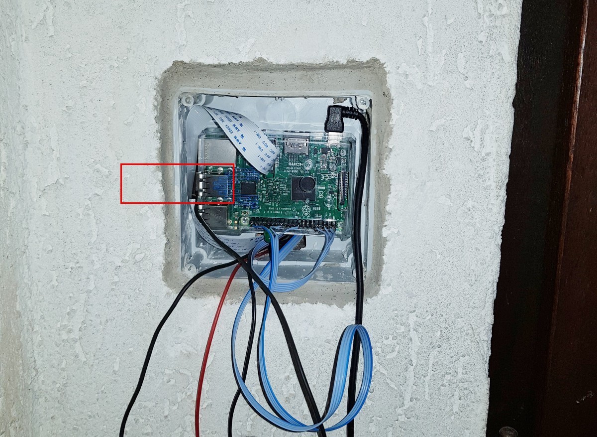 eingebauter raspberry unterputz verteilerkasten