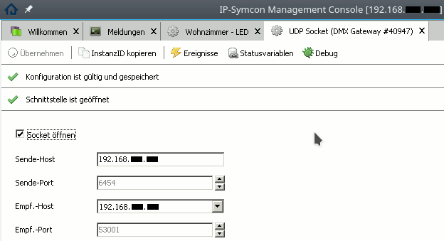 artnet udp socket