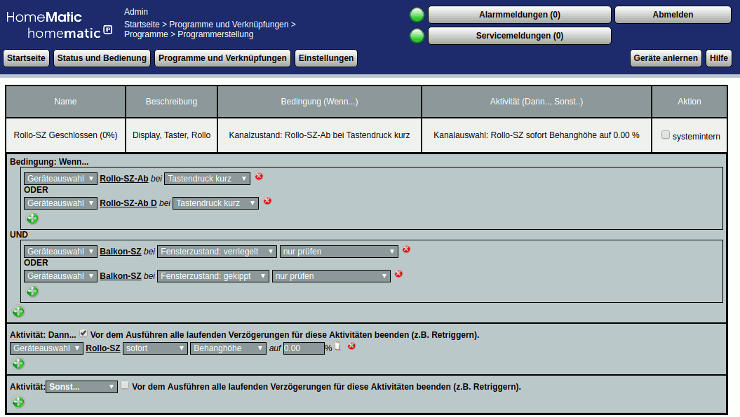 ccu2 programm verriegelung