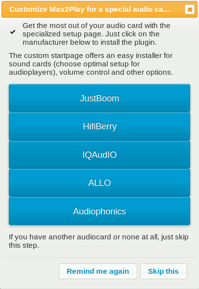 max2play audio card einrichtung